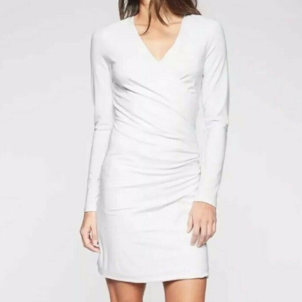 Athleta Wilder Long Sleeve Dress White Size Large